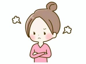 イライラしている女性のイラスト