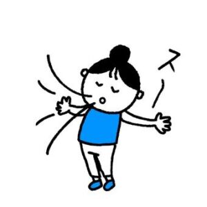 深呼吸をしている女性の画像