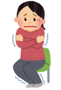 冷えを感じている女性のイラスト