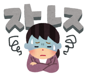 ストレスを感じている女性のイラスト