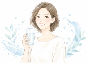 水分補給の大切さが伝わる爽やかな雰囲気