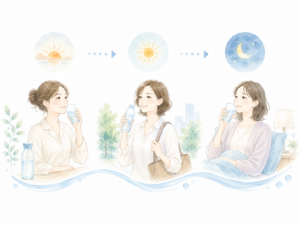 朝・昼・夜に分けて飲むスケジュール図