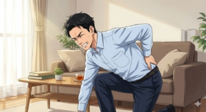 ぎっくり腰で辛い男性の画像