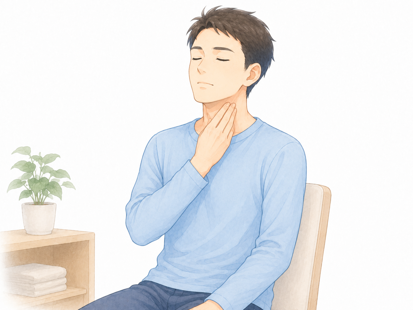 首の前側をやさしくケア