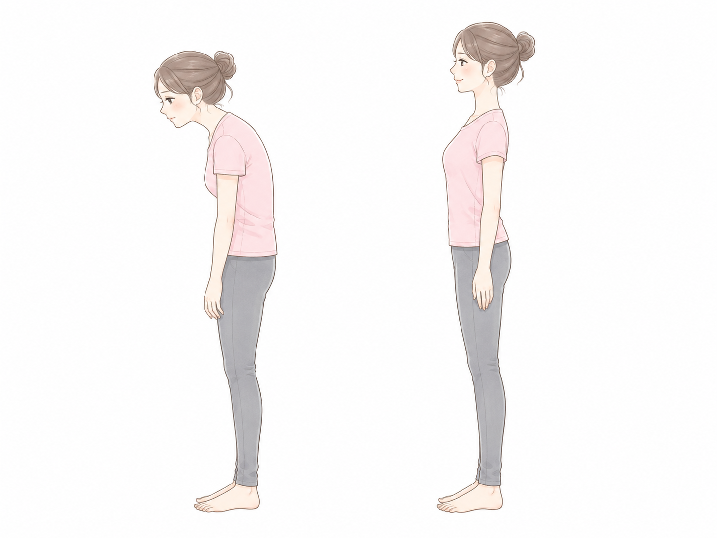 太ももの前に力が入っている注意点イラスト