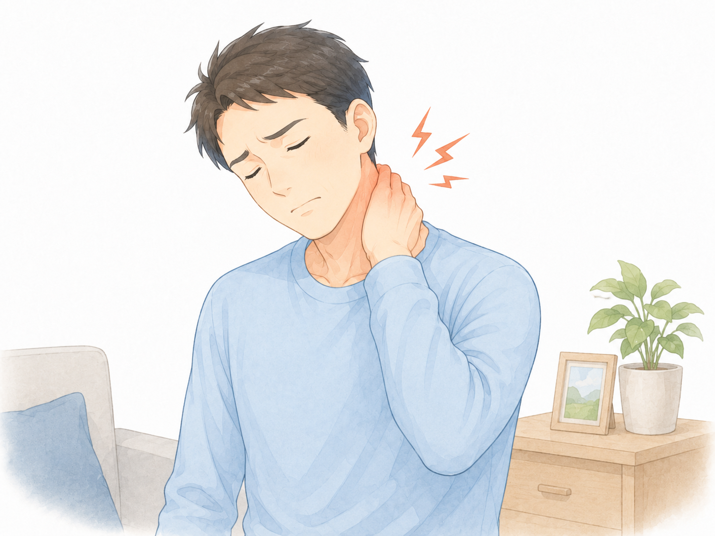 寝違えた首を揉んでいませんか？