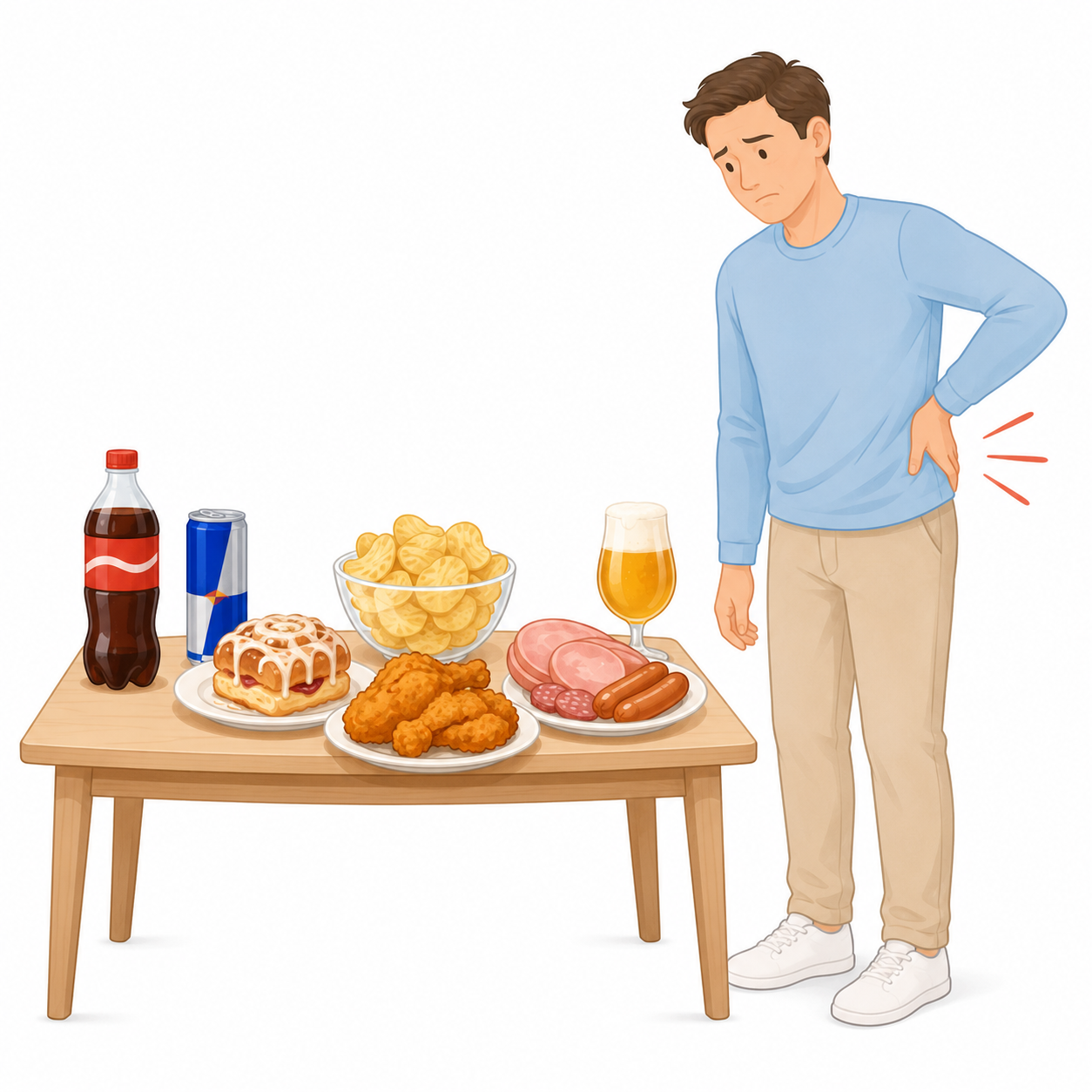 不健康な食事と腰痛