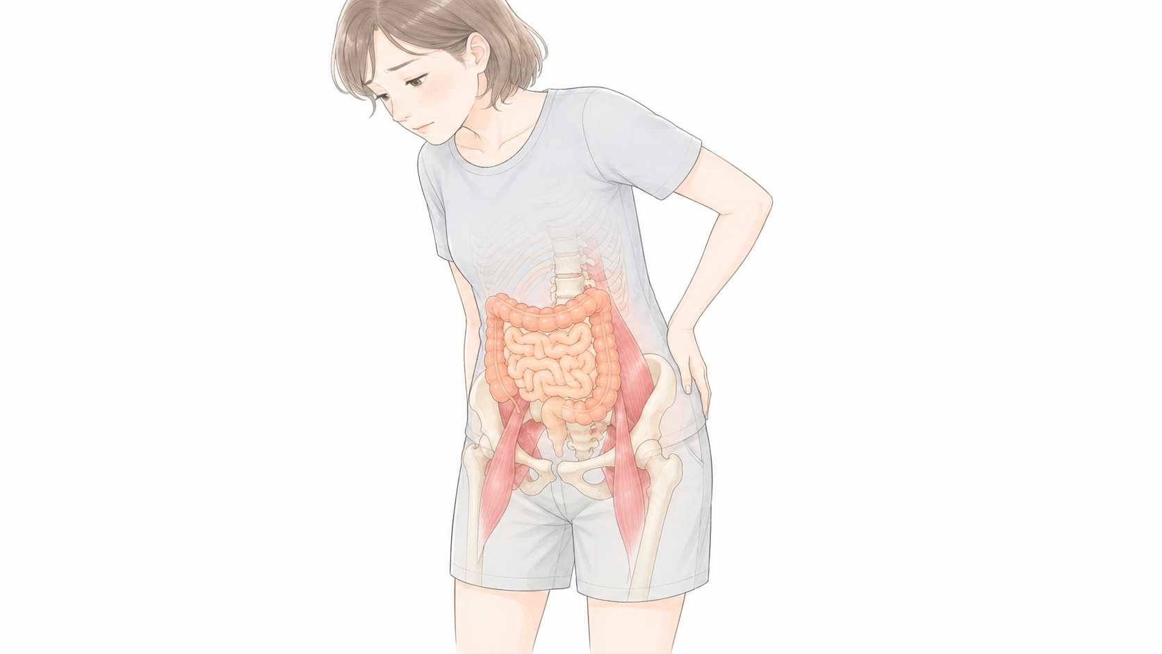 腸と腸腰筋・姿勢の位置関係