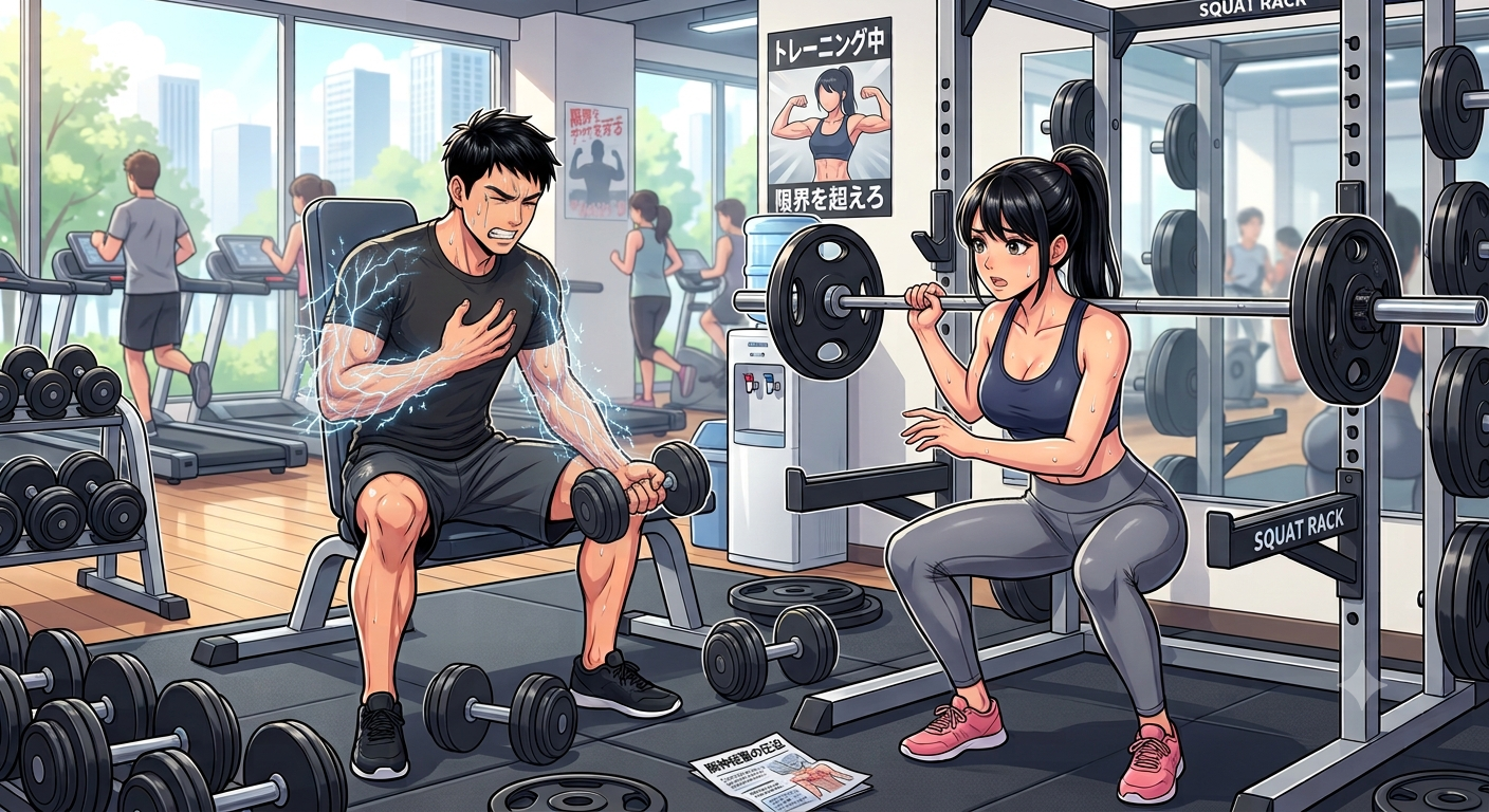 腕の痺れで辛い男性の画像