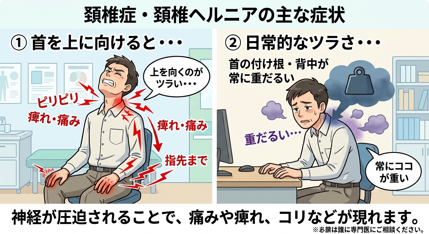 頚椎症のイラスト